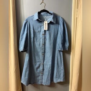 Denim Button Down Casual Dress